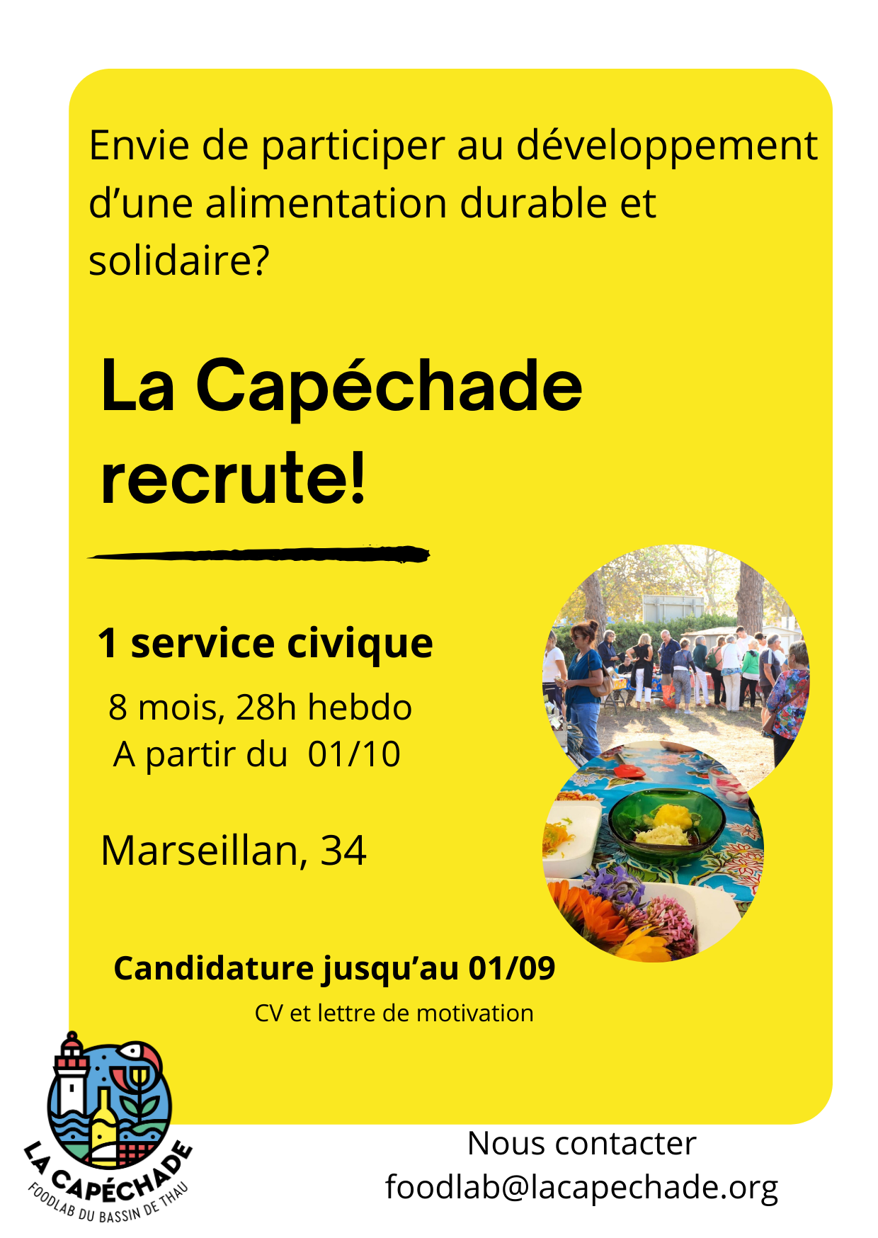 La Capéchade recrute, un volontaire en service civique!