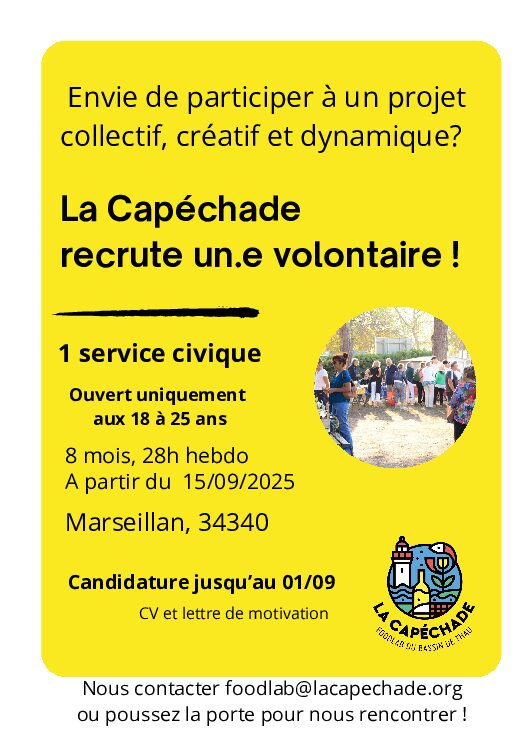 La Capéchade recrute un.e volontaire en service civique